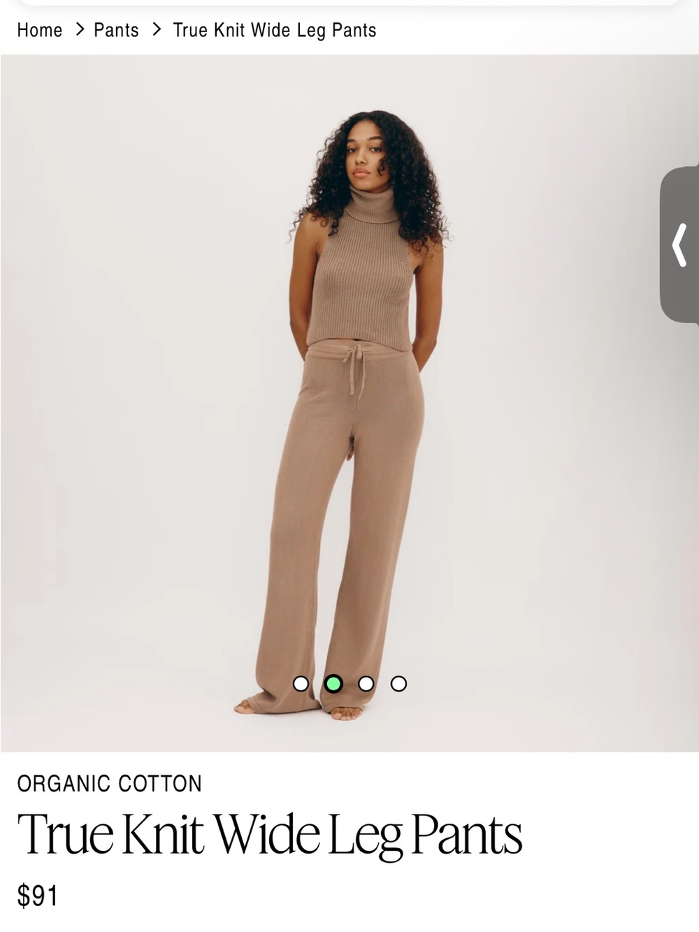 Organic basics true knit pants